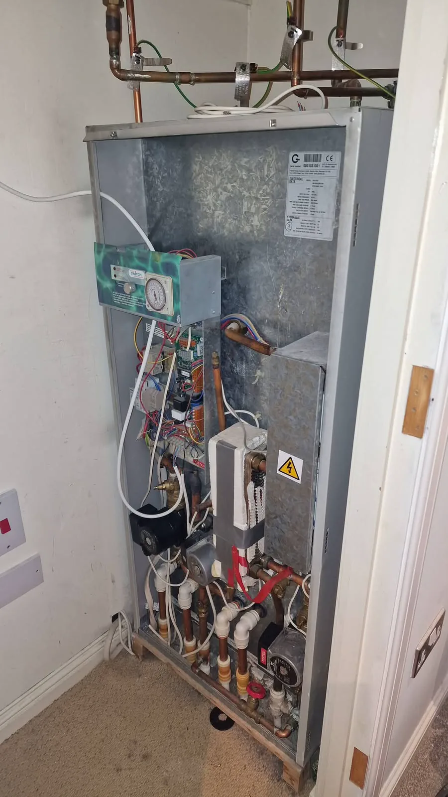 Boiler internals exposed for diagnosis